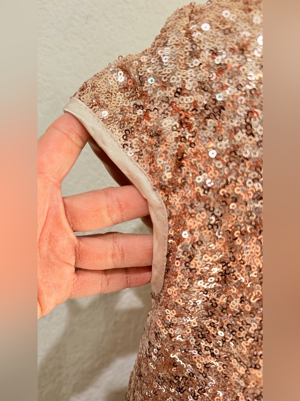 Windsor Sequin Fit & Flare Cocktail Dress in Rose Gold - Picture 8 of 14